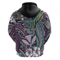 Personalised Hawaii Tribal Humpback Whale Hoodie Poni Hibiscus Seamless Pattern