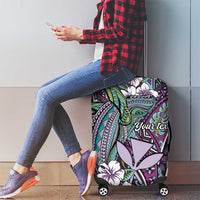 Personalised Hawaii Tribal Humpback Whale Luggage Cover Poni Hibiscus Seamless Pattern