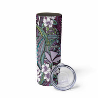 Personalised Hawaii Tribal Humpback Whale Skinny Tumbler Poni Hibiscus Seamless Pattern