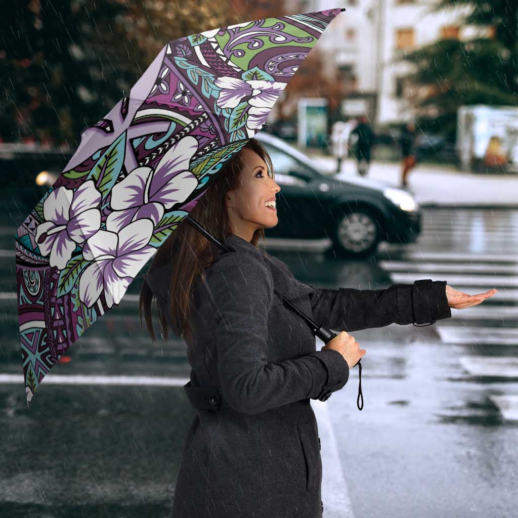 Personalised Hawaii Tribal Humpback Whale Umbrella Poni Hibiscus Seamless Pattern LT9 - Polynesian Pride