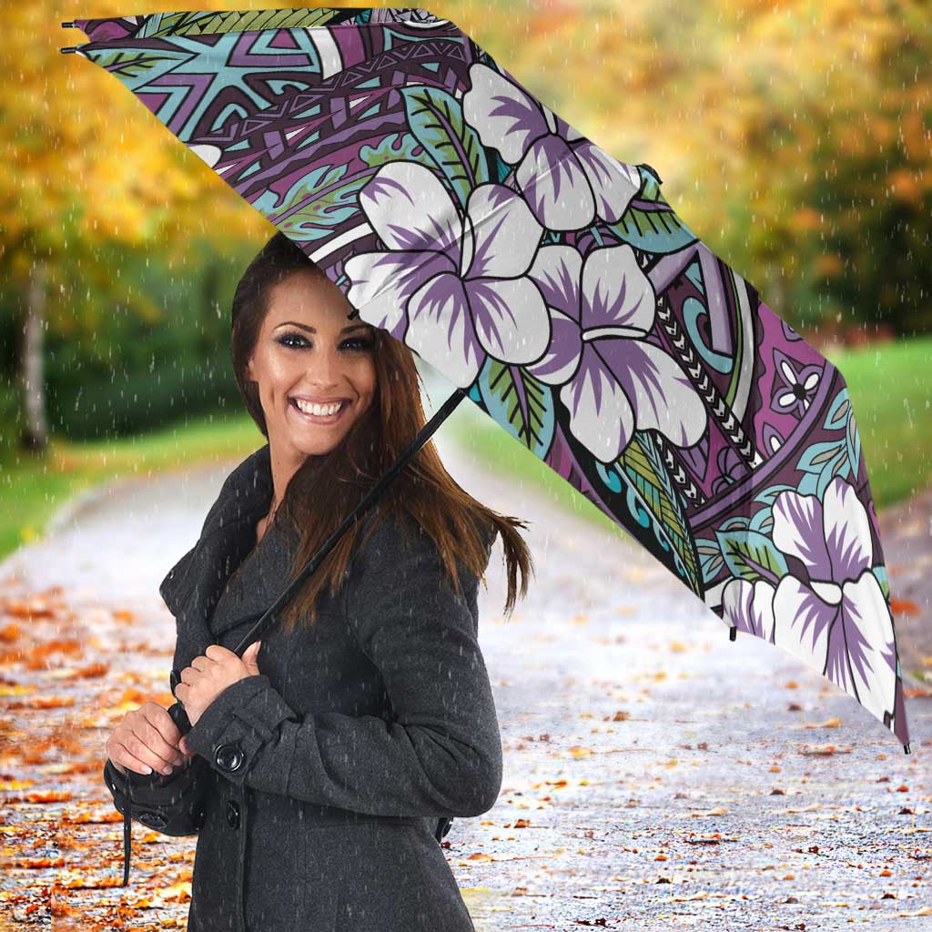 Personalised Hawaii Tribal Humpback Whale Umbrella Poni Hibiscus Seamless Pattern LT9 - Polynesian Pride