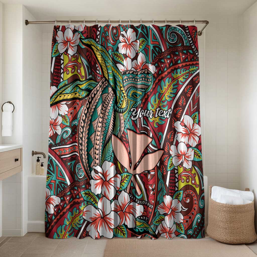 Personalised Hawaii Tribal Humpback Whale Bathroom Set Ulaula Hibiscus Seamless Pattern