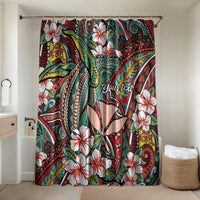 Personalised Hawaii Tribal Humpback Whale Bathroom Set Ulaula Hibiscus Seamless Pattern