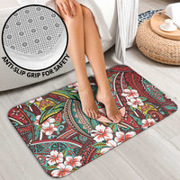 Personalised Hawaii Tribal Humpback Whale Bathroom Set Ulaula Hibiscus Seamless Pattern