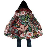 Personalised Hawaii Tribal Humpback Whale Cloak Ulaula Hibiscus Seamless Pattern