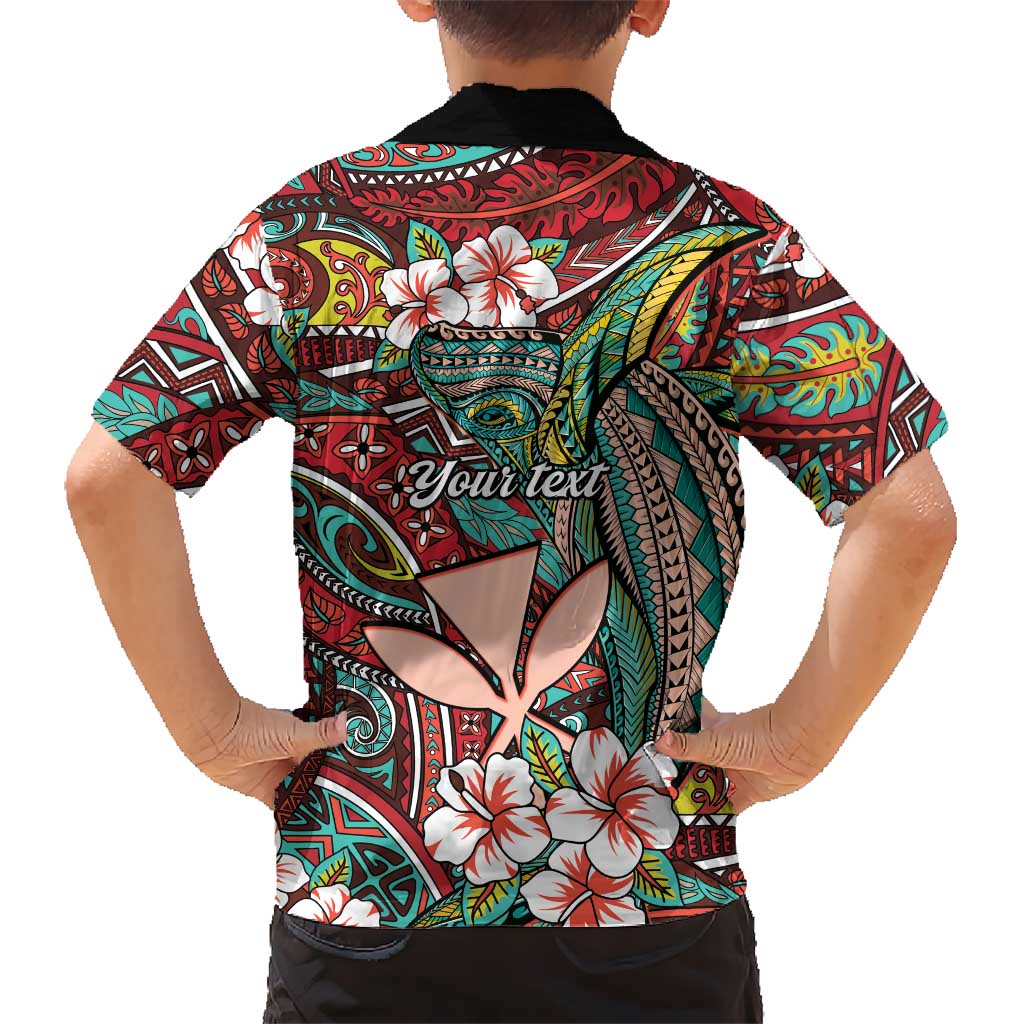 Personalised Hawaii Tribal Humpback Whale Family Matching Off Shoulder Maxi Dress and Hawaiian Shirt Ulaula Hibiscus Seamless Pattern LT9 - Polynesian Pride