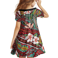 Personalised Hawaii Tribal Humpback Whale Family Matching Summer Maxi Dress and Hawaiian Shirt Ulaula Hibiscus Seamless Pattern LT9 - Polynesian Pride