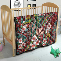 Personalised Hawaii Tribal Humpback Whale Quilt Ulaula Hibiscus Seamless Pattern