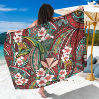 Personalised Hawaii Tribal Humpback Whale Sarong Ulaula Hibiscus Seamless Pattern