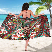 Personalised Hawaii Tribal Humpback Whale Sarong Ulaula Hibiscus Seamless Pattern