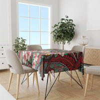 Personalised Hawaii Tribal Humpback Whale Tablecloth Ulaula Hibiscus Seamless Pattern