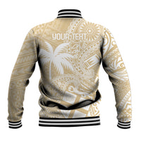 Custom Indo Fijians Baseball Jacket Fiji ke Hindustani Polyneisan Paisley Beige Style