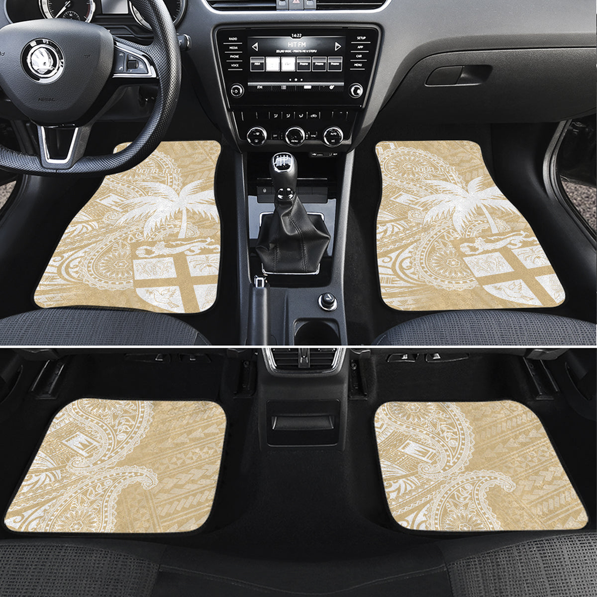 Custom Indo Fijians Car Mats Fiji ke Hindustani Polyneisan Paisley Beige Style