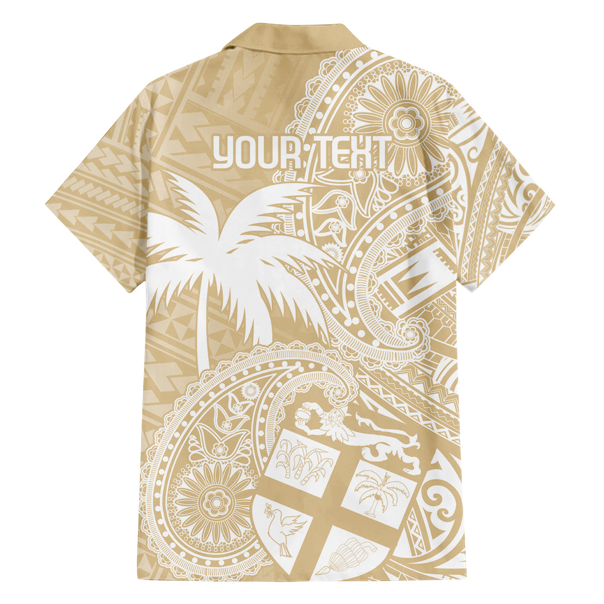 Custom Indo Fijians Family Matching Puletasi and Hawaiian Shirt Fiji ke Hindustani Polyneisan Paisley Beige Style