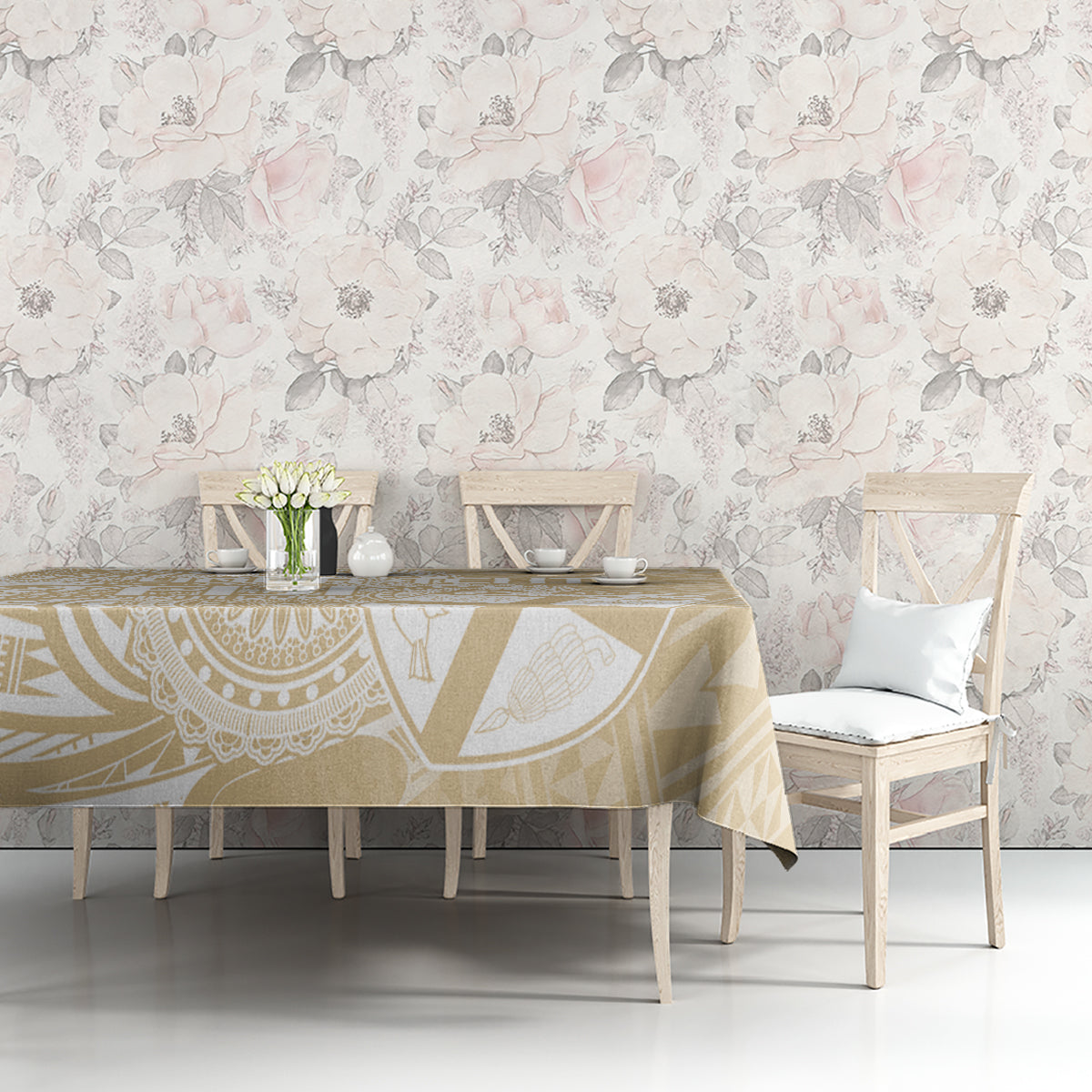 Custom Indo Fijians Tablecloth Fiji ke Hindustani Polyneisan Paisley Beige Style