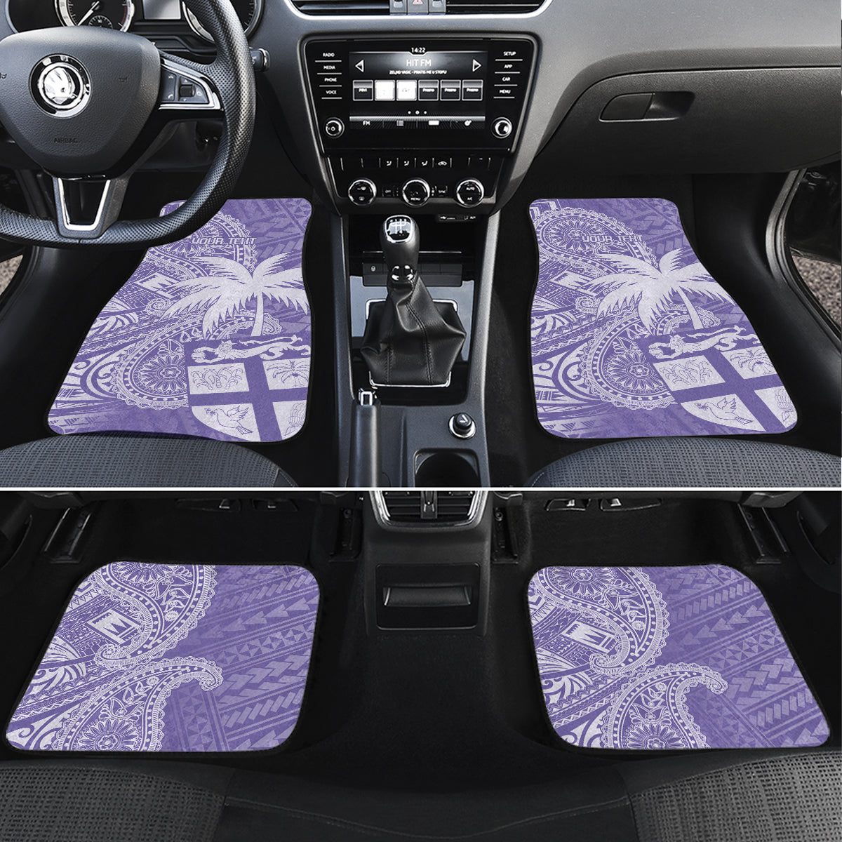 Custom Indo Fijians Car Mats Fiji ke Hindustani Polyneisan Paisley Purple Style