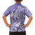 Custom Indo Fijians Family Matching Off Shoulder Short Dress and Hawaiian Shirt Fiji ke Hindustani Polyneisan Paisley Purple Style