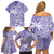 Custom Indo Fijians Family Matching Off Shoulder Short Dress and Hawaiian Shirt Fiji ke Hindustani Polyneisan Paisley Purple Style