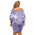 Custom Indo Fijians Family Matching Off Shoulder Short Dress and Hawaiian Shirt Fiji ke Hindustani Polyneisan Paisley Purple Style