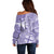 Custom Indo Fijians Off Shoulder Sweater Fiji ke Hindustani Polyneisan Paisley Purple Style