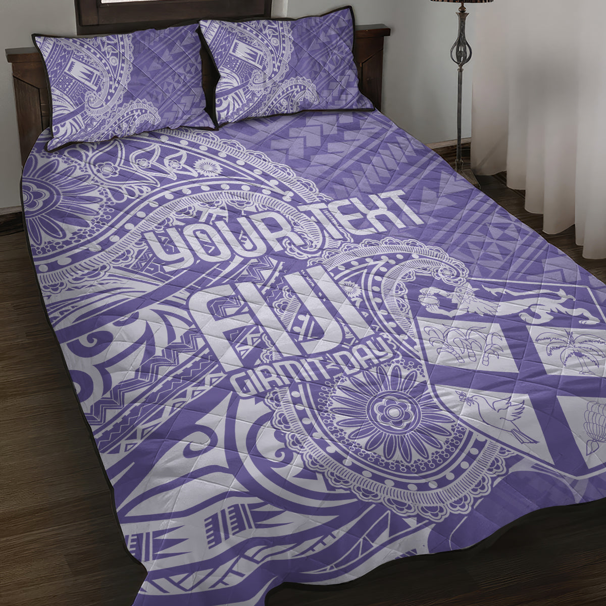 Custom Indo Fijians Quilt Bed Set Fiji ke Hindustani Polyneisan Paisley Purple Style LT9 Purple - Polynesian Pride