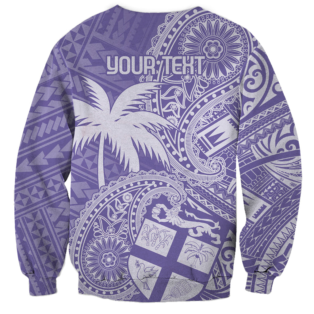 Custom Indo Fijians Sweatshirt Fiji ke Hindustani Polyneisan Paisley Purple Style