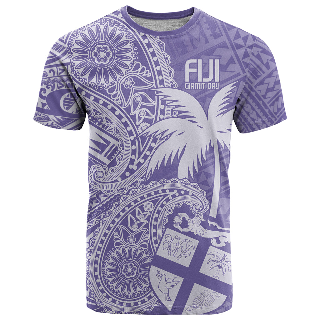 Custom Indo Fijians T Shirt Fiji ke Hindustani Polyneisan Paisley Purple Style