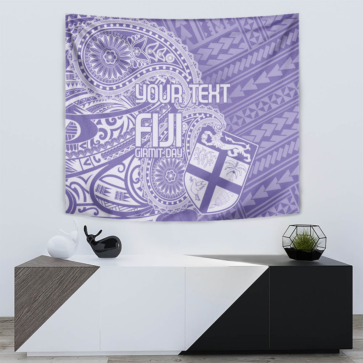 Custom Indo Fijians Tapestry Fiji ke Hindustani Polyneisan Paisley Purple Style