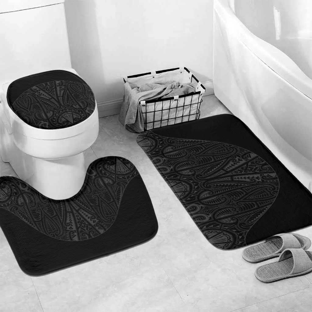Queensland Maori Rugby Nga Hau e Wha Bathroom Set Black Motif - Polynesian Pride