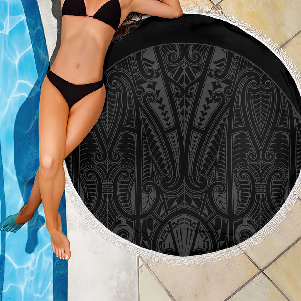 Queensland Maori Rugby Nga Hau e Wha Beach Blanket Black Motif