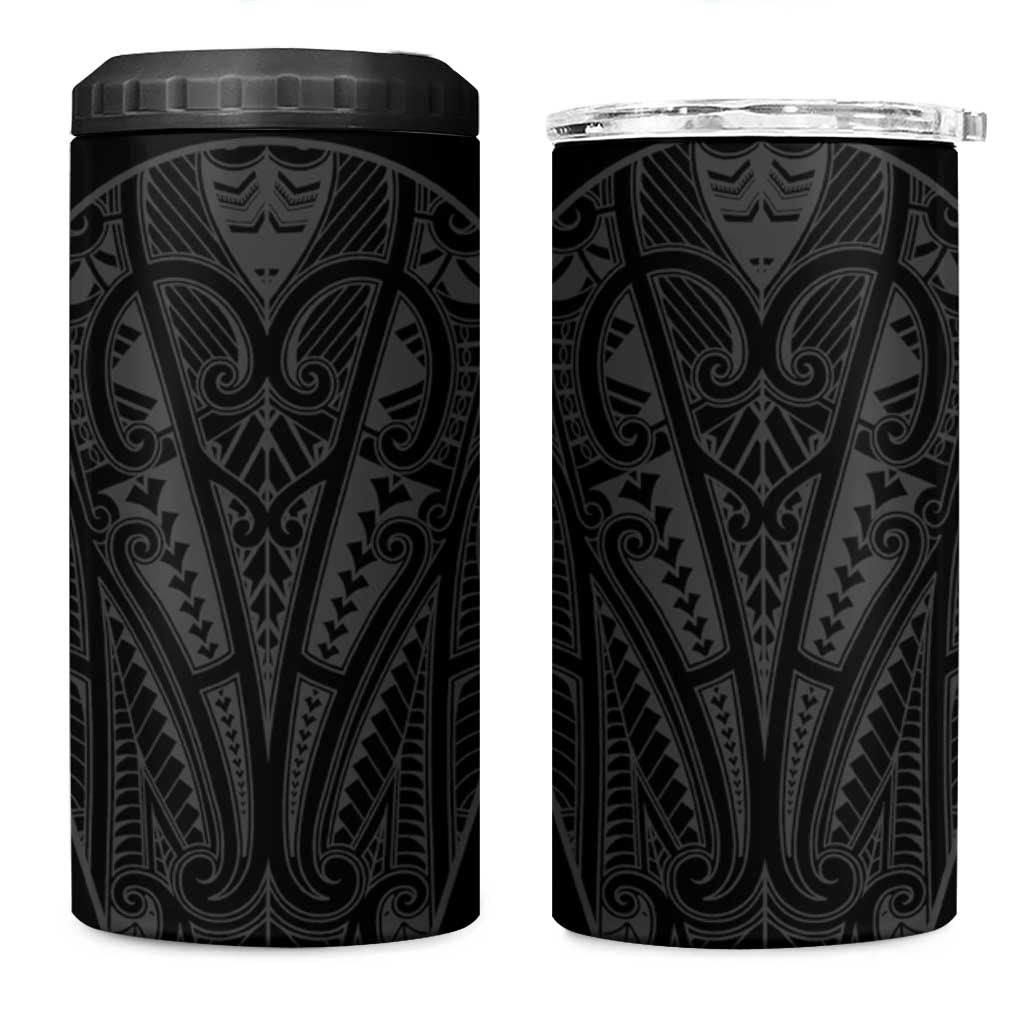 Queensland Maori Rugby Nga Hau e Wha 4 in 1 Can Cooler Tumbler Black Motif