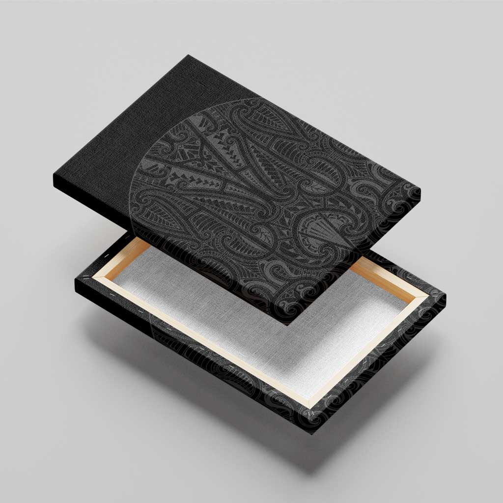 Queensland Maori Rugby Nga Hau e Wha Canvas Wall Art Black Motif