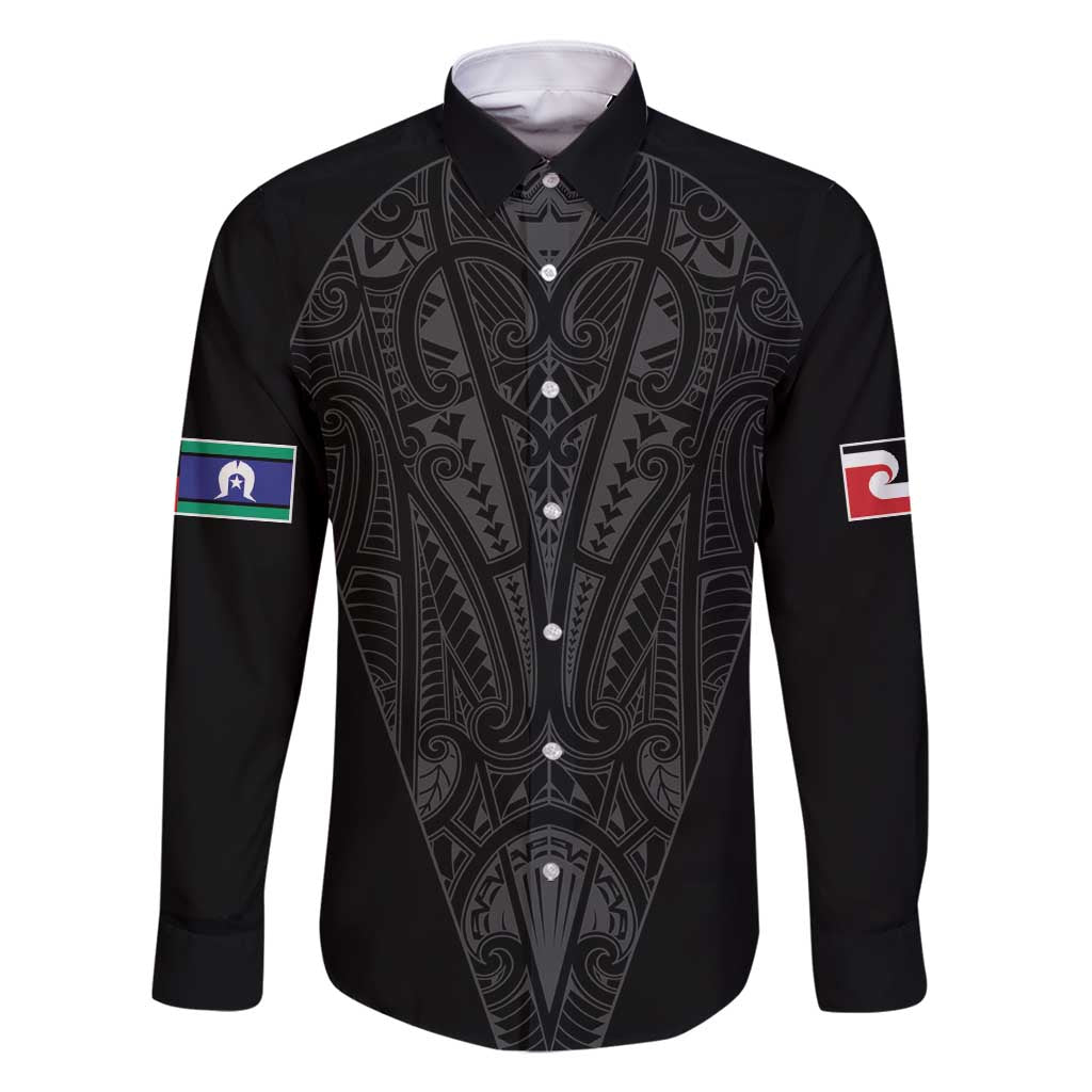 Queensland Maori Rugby Nga Hau e Wha Family Matching Mermaid Dress and Hawaiian Shirt Black Motif