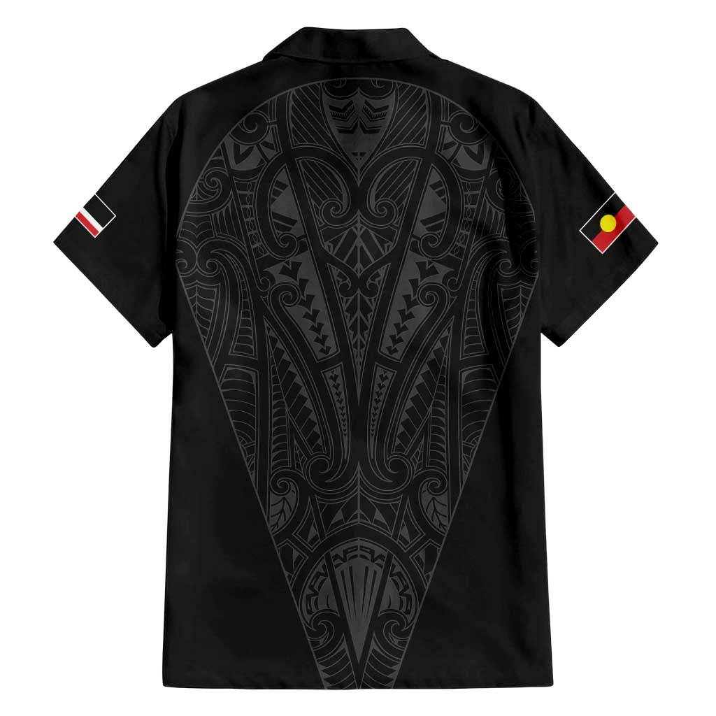 Queensland Maori Rugby Nga Hau e Wha Family Matching Puletasi and Hawaiian Shirt Black Motif