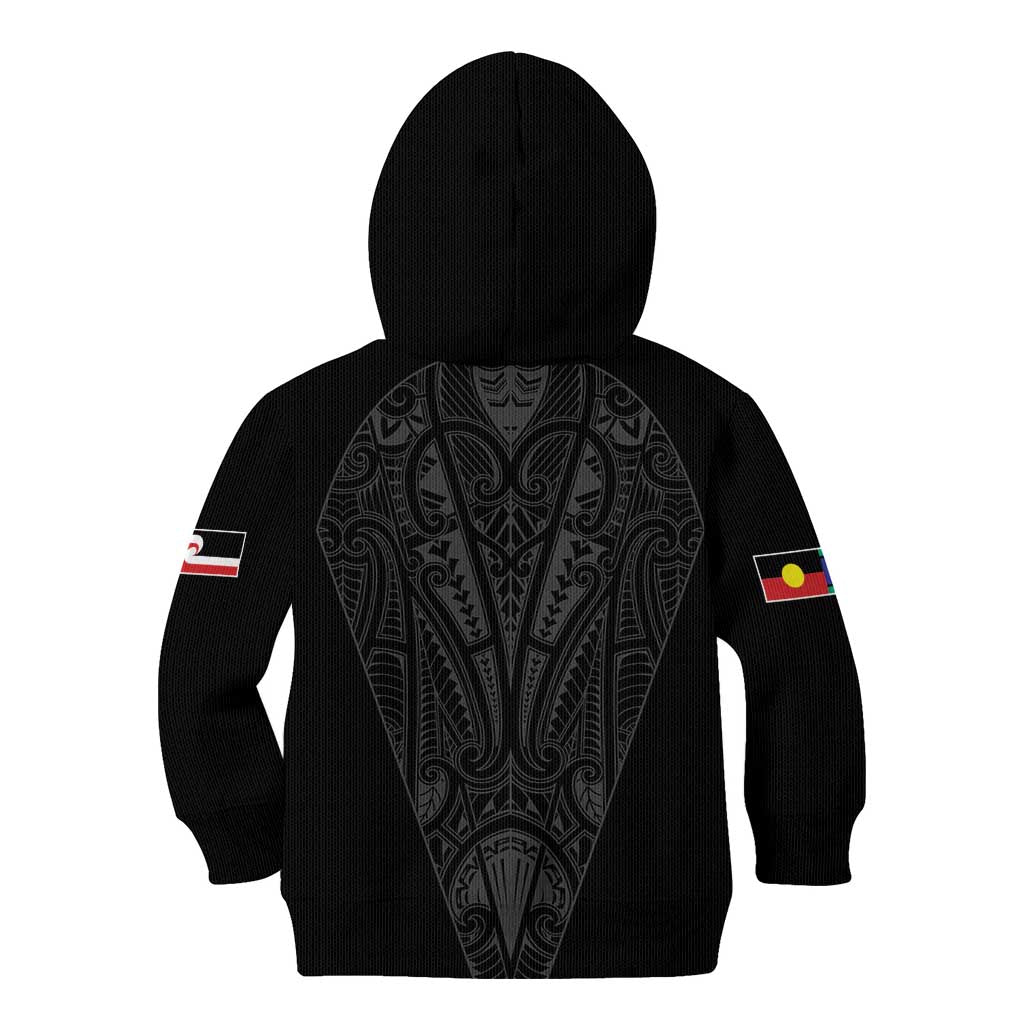 Queensland Maori Rugby Nga Hau e Wha Kid Hoodie Black Motif