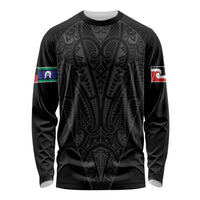 Queensland Maori Rugby Nga Hau e Wha Long Sleeve Shirt Black Motif