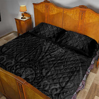 Queensland Maori Rugby Nga Hau e Wha Quilt Bed Set Black Motif