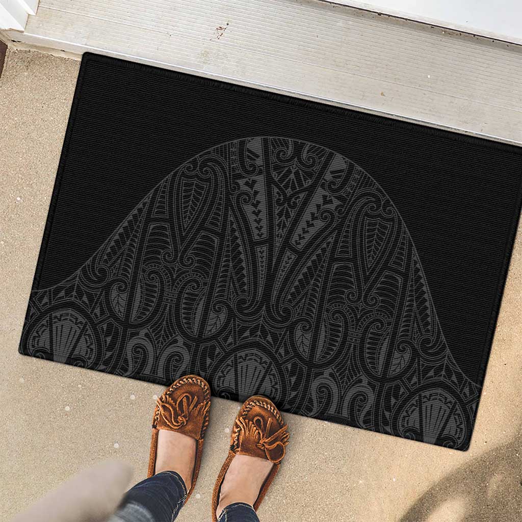 Queensland Maori Rugby Nga Hau e Wha Rubber Doormat Black Motif