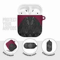 Queensland Maori Rugby Nga Hau e Wha AirPods Case Maroon Motif - Polynesian Pride