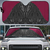Queensland Maori Rugby Nga Hau e Wha Auto Sun Shade Maroon Motif - Polynesian Pride
