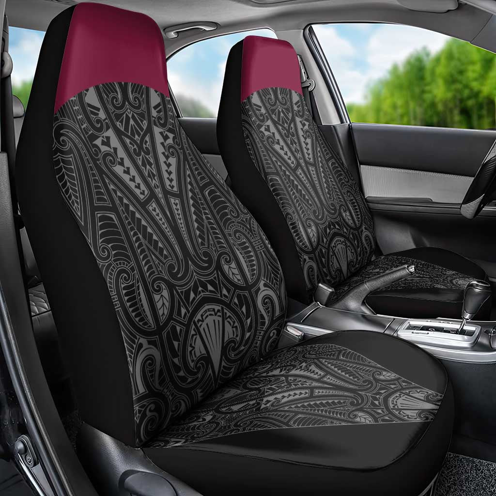 Queensland Maori Rugby Nga Hau e Wha Car Seat Cover Maroon Motif