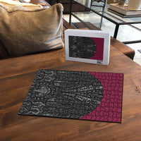 Queensland Maori Rugby Nga Hau e Wha Puzzle Maroon Motif - Polynesian Pride