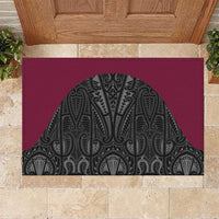 Queensland Maori Rugby Nga Hau e Wha Rubber Doormat Maroon Motif