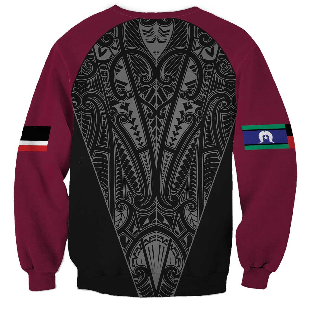 Queensland Maori Rugby Nga Hau e Wha Sweatshirt Maroon Motif