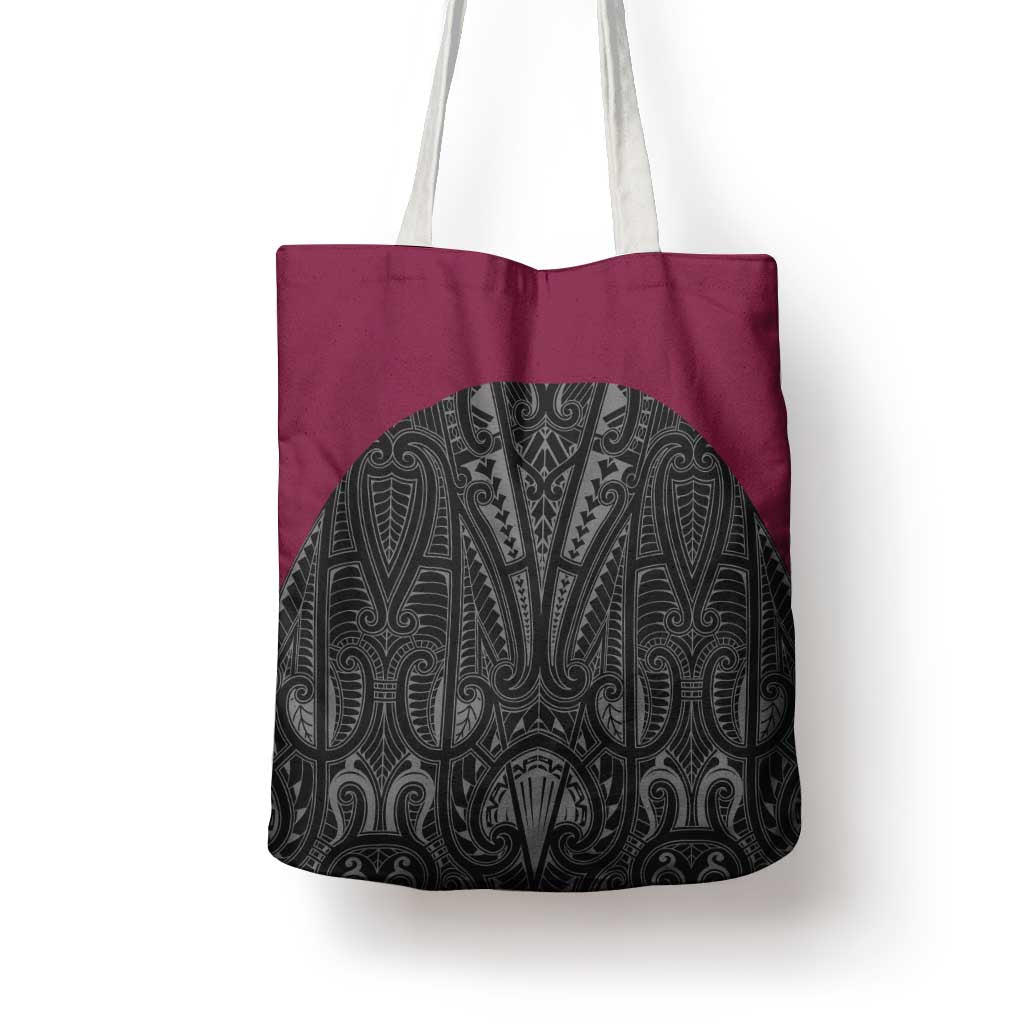 Queensland Maori Rugby Nga Hau e Wha Tote Bag Maroon Motif - Polynesian Pride