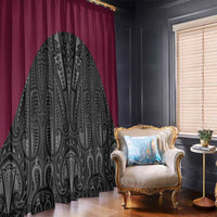 Queensland Maori Rugby Nga Hau e Wha Window Curtain Maroon Motif LT9 - Polynesian Pride