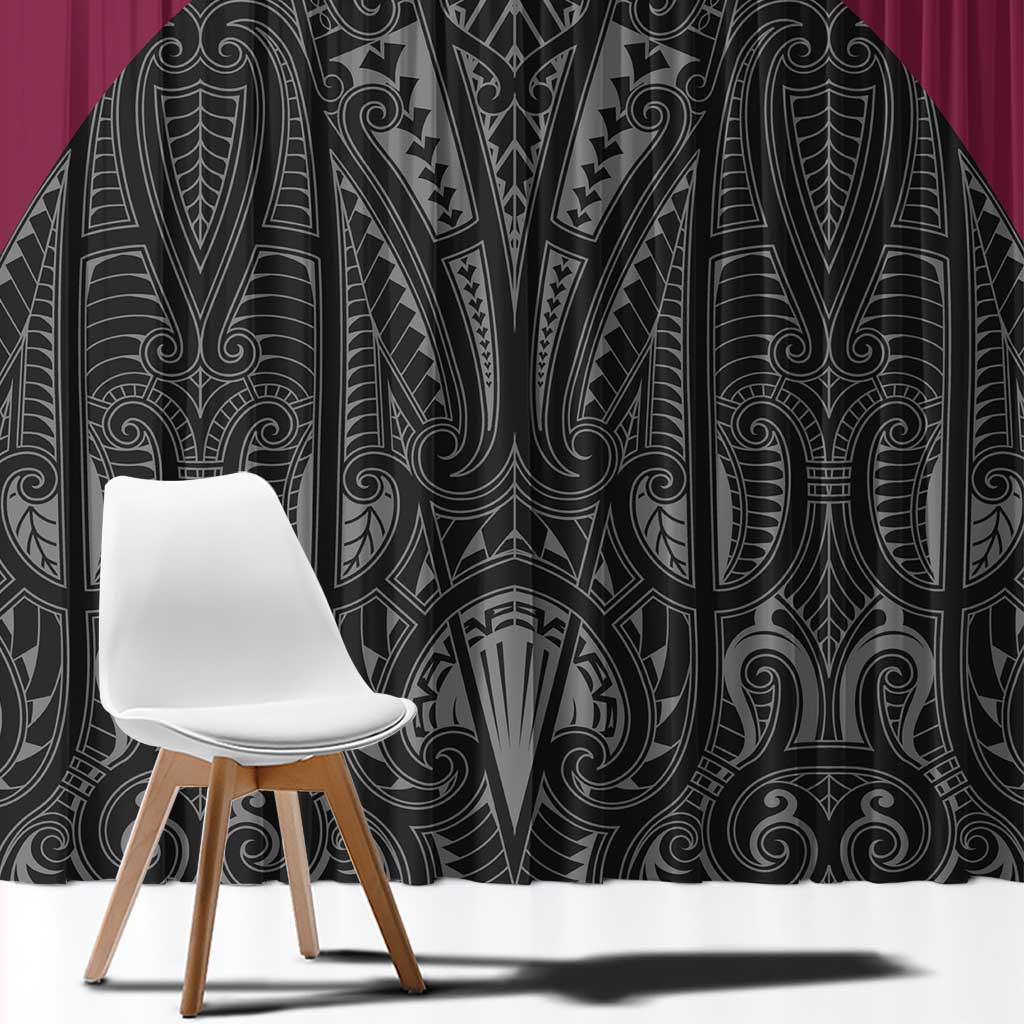 Queensland Maori Rugby Nga Hau e Wha Window Curtain Maroon Motif LT9 - Polynesian Pride