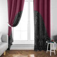 Queensland Maori Rugby Nga Hau e Wha Window Curtain Maroon Motif LT9 - Polynesian Pride