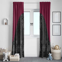 Queensland Maori Rugby Nga Hau e Wha Window Curtain Maroon Motif LT9 - Polynesian Pride