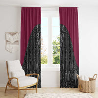 Queensland Maori Rugby Nga Hau e Wha Window Curtain Maroon Motif LT9 - Polynesian Pride